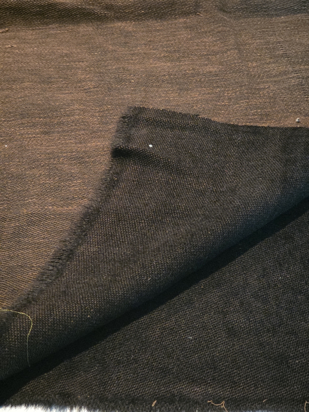 Fabric Remnants-Dark Brown Coarse/Nubby Material (2)